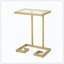 End Tables, Elevates Interior Decor Atmosphere With Sophistication And Style, Features C-Shaped Design And Tempered Glass Tabletop With Greek Styled Elements