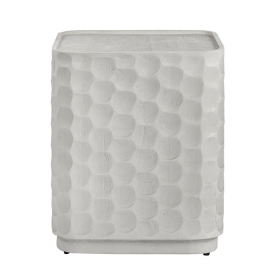 Square White Solid Wood Accent_End Table