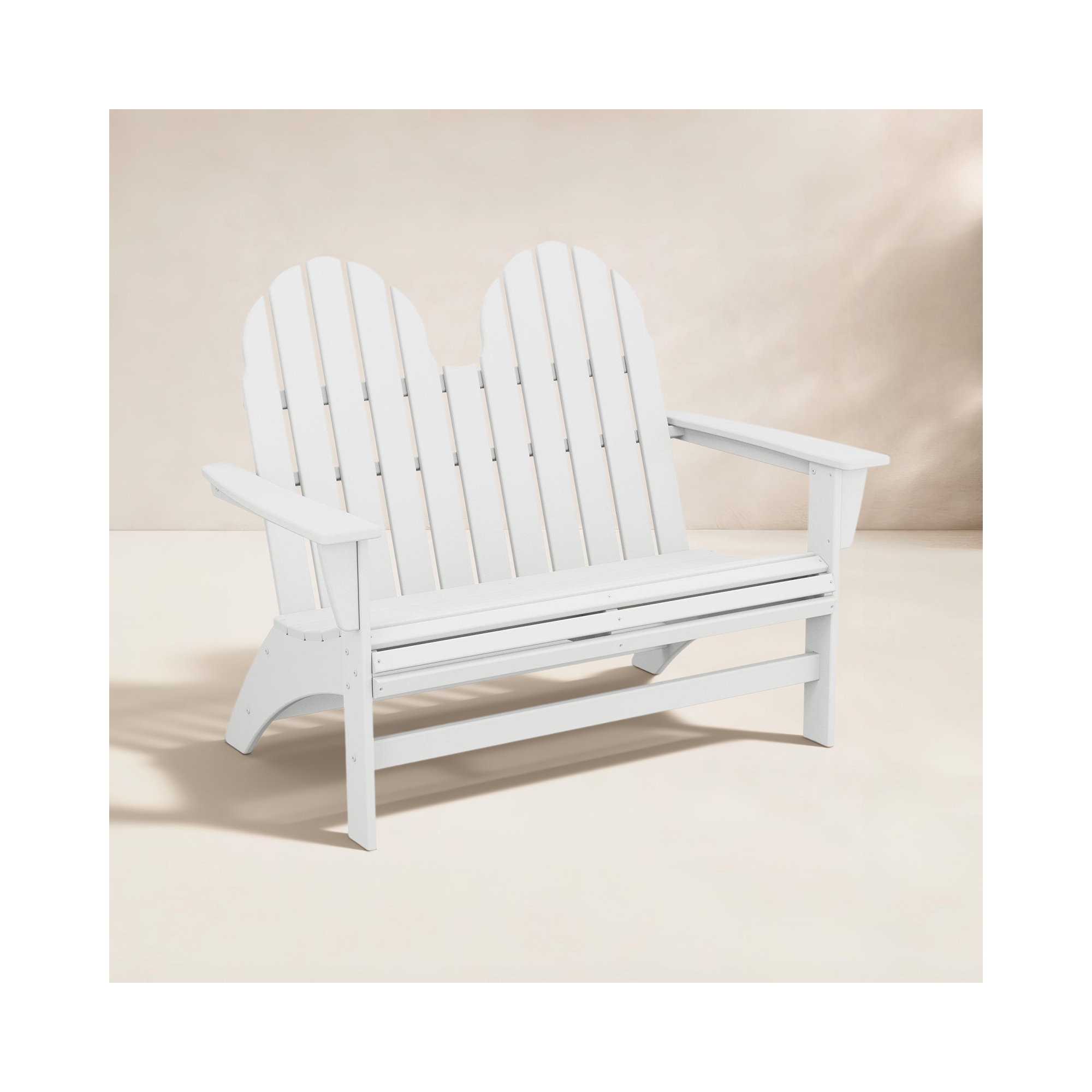 POLYWOOD Vineyard 48" Adirondack Bench, White