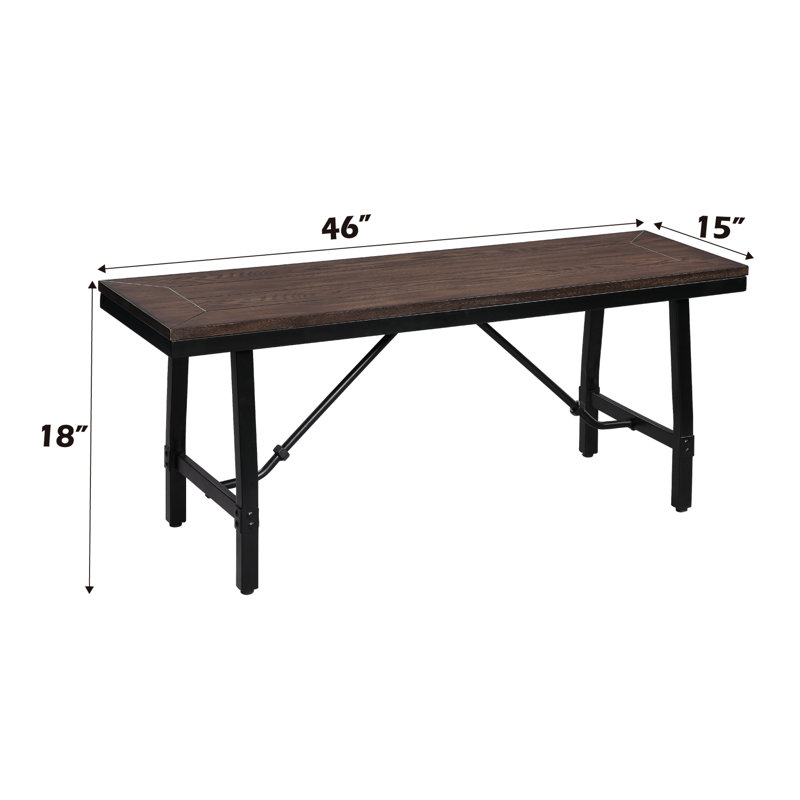 Banc assis noir et chêne - Siège d'une largeur de 46 po pour plus de confort et d'une capacité de 300 lb dans les vestibules de conception minimaliste