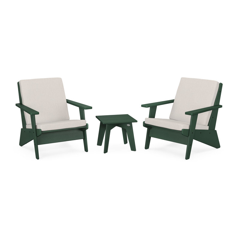 Ensemble 3 pièces Riviera Modern Lounge, Vert, Cast cendré