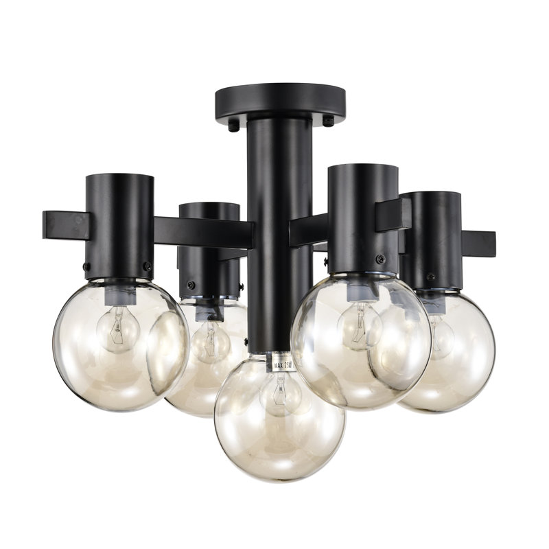 Plafonnier semi-encastré à 5 lumières 18,1 po