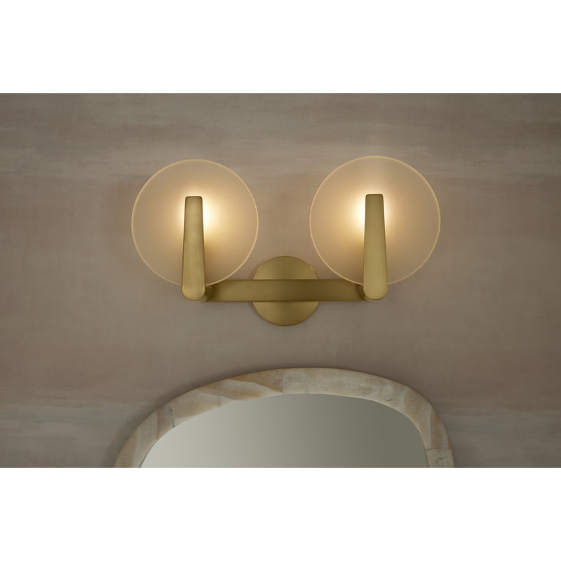 Hint Two-Light Sconce, Brushed Brass