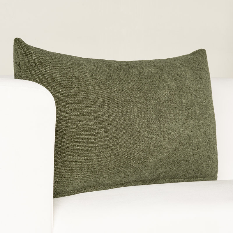 Coussin décoratif Cascade Getty, Plumes, Vert, Rectangle H 14 po x l 26 po