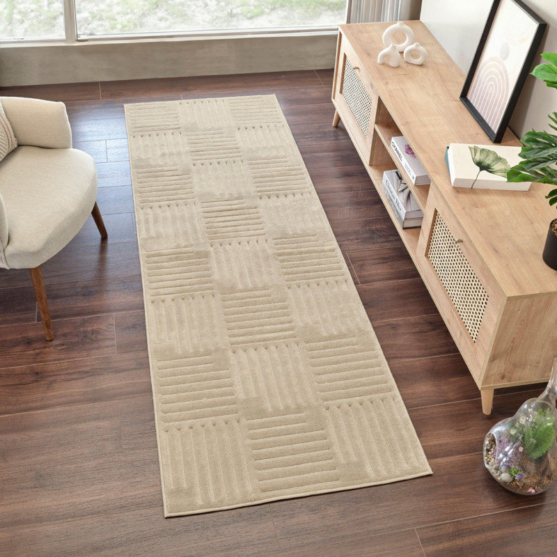 Sesame Modern Outdoor Rug, Geometric Stain Resistant Easy to Clean Rug For Patio, Balcony, & Garden, Rectangle 140 x 200 cm
