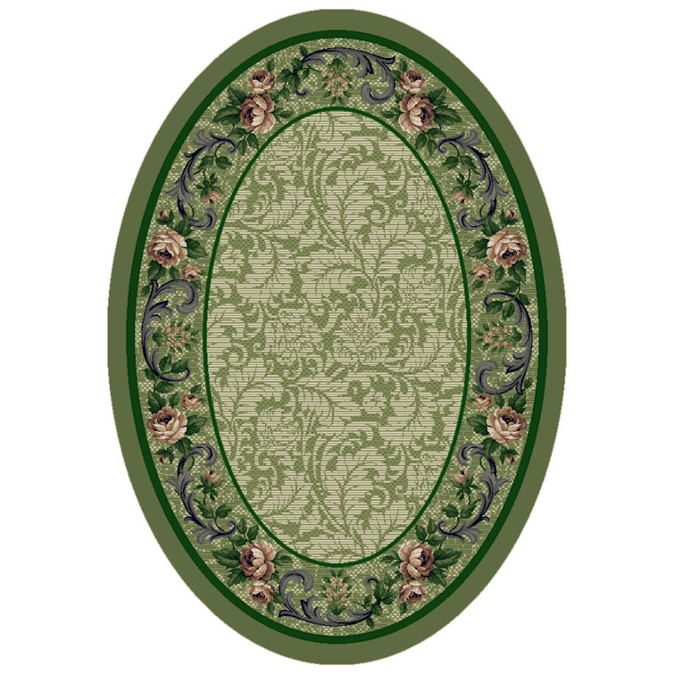 Alminus Innovations Rose Damask Peridot Area Rug