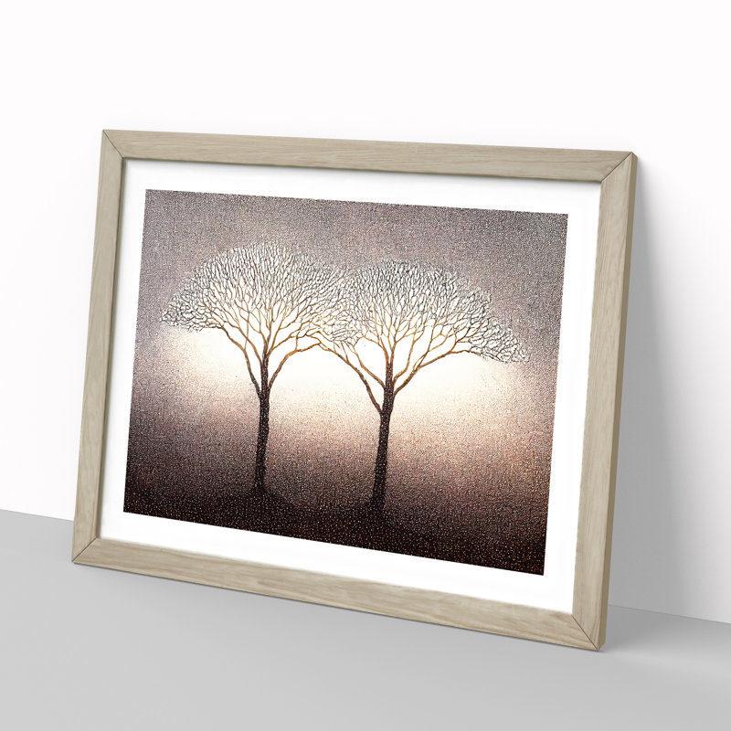 Dazzling Trees - Single Picture Frame Print, 46cm H x 64cm W x 2cm D, Oak Framed
