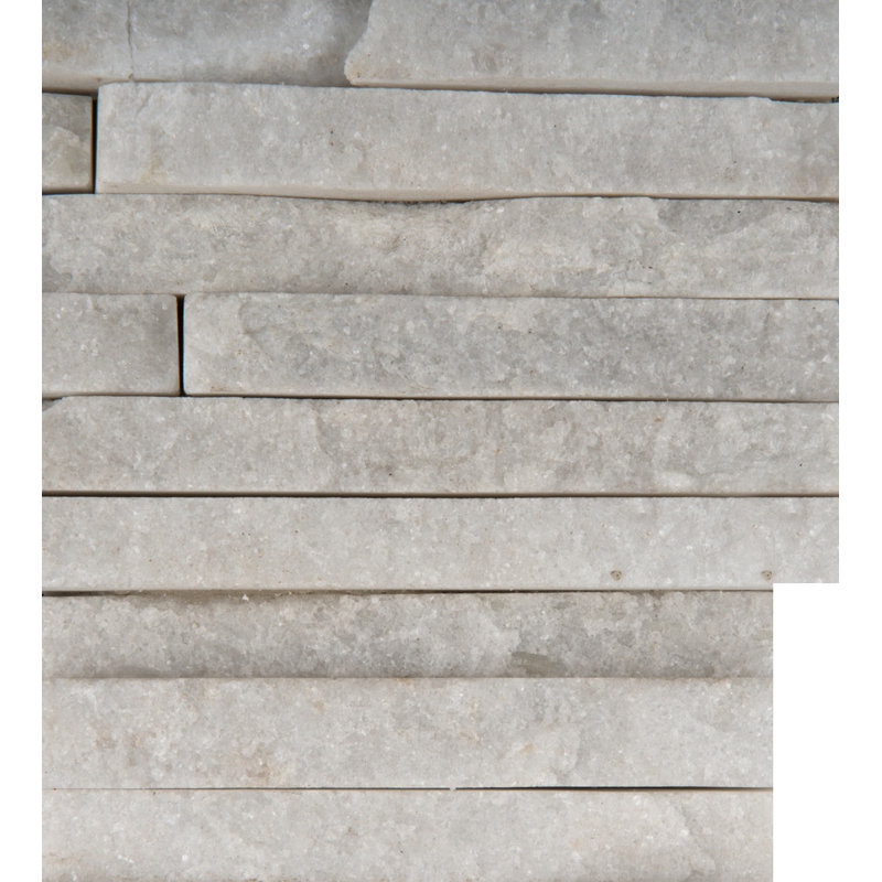 24" x 6" Natural Stone Corner Piece Tile Trim in White Quartzite