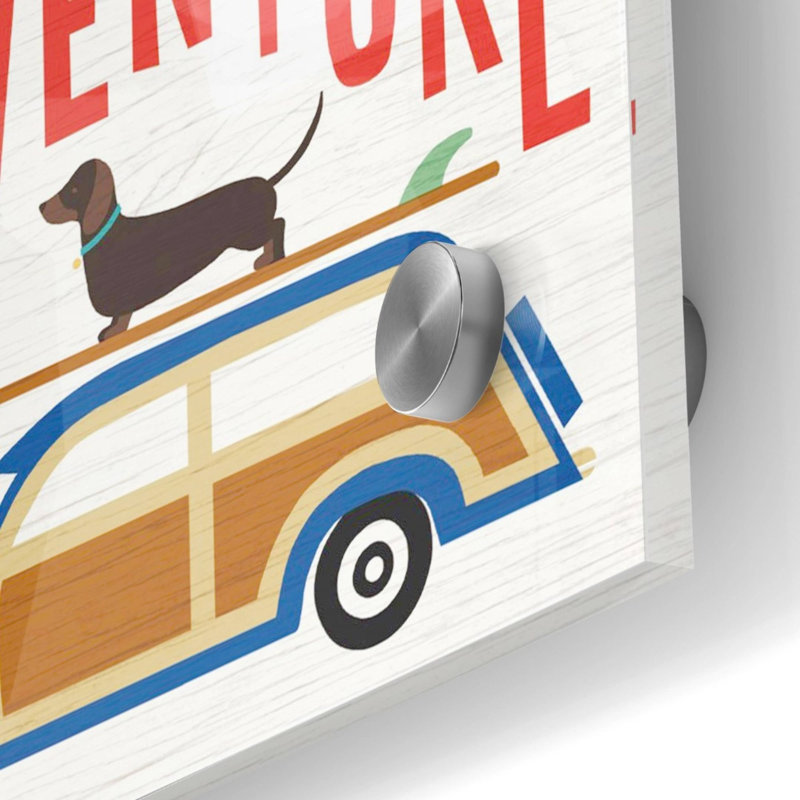 Lark Manor ™ «Beach Bums Woodie» par Michael Mullan, art mural en verre acrylique, H 24 po x l 24 po