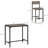 3 Piece Bar Table and Chairs, Industrial Dining Table Set for 2, Counter Height Kitchen Table with Bar stools