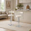 Chaise de bar pivotante rembourrée en velours doux avec pieds chromés argentés-131109579