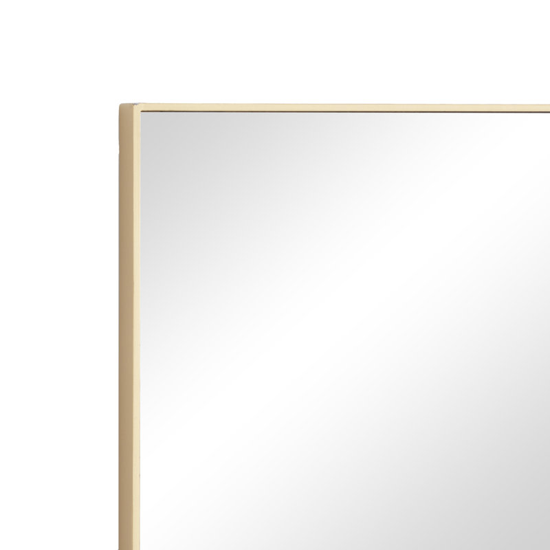 Wooden Minimalistic Wall Mirror with Thin Frame, Gold, 24" x 18"