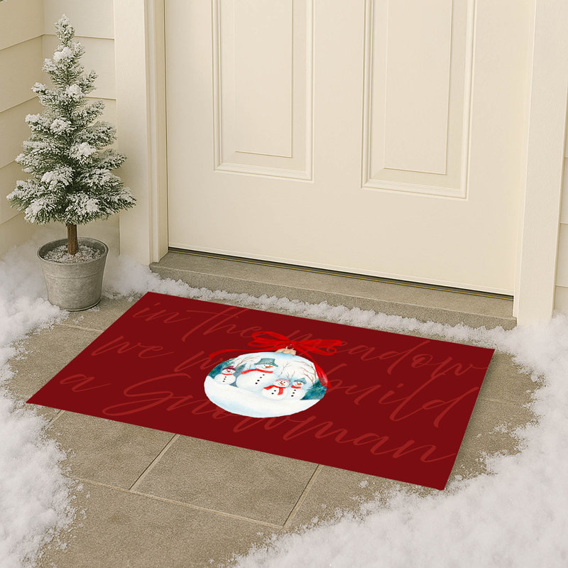 Tapis d'entrée In the meadow, 17" W x 24" L, Rouge