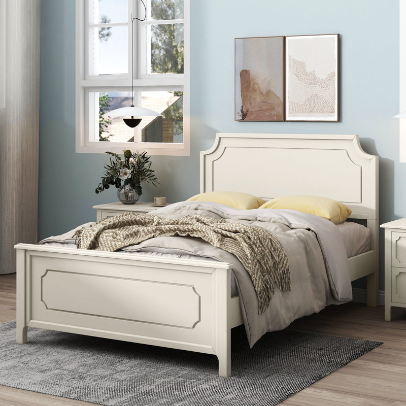 Lit plateforme Marcantel, cadre de lit, Double