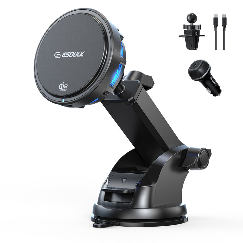 Esoulk Magnetic Wireless Car Charger Dashboard Windshield Mount for iPhone 17 Pro Max
