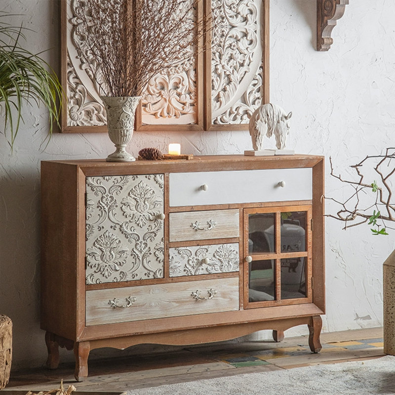 Modern Solid Wood Accent Cabinet, 33.46" H x 47.24" W x 13.39" D