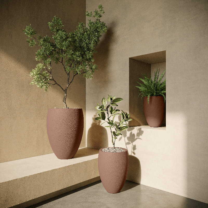 Brandy Concrete Planter, 23" H x 18" W x 18" D, Antique Rose