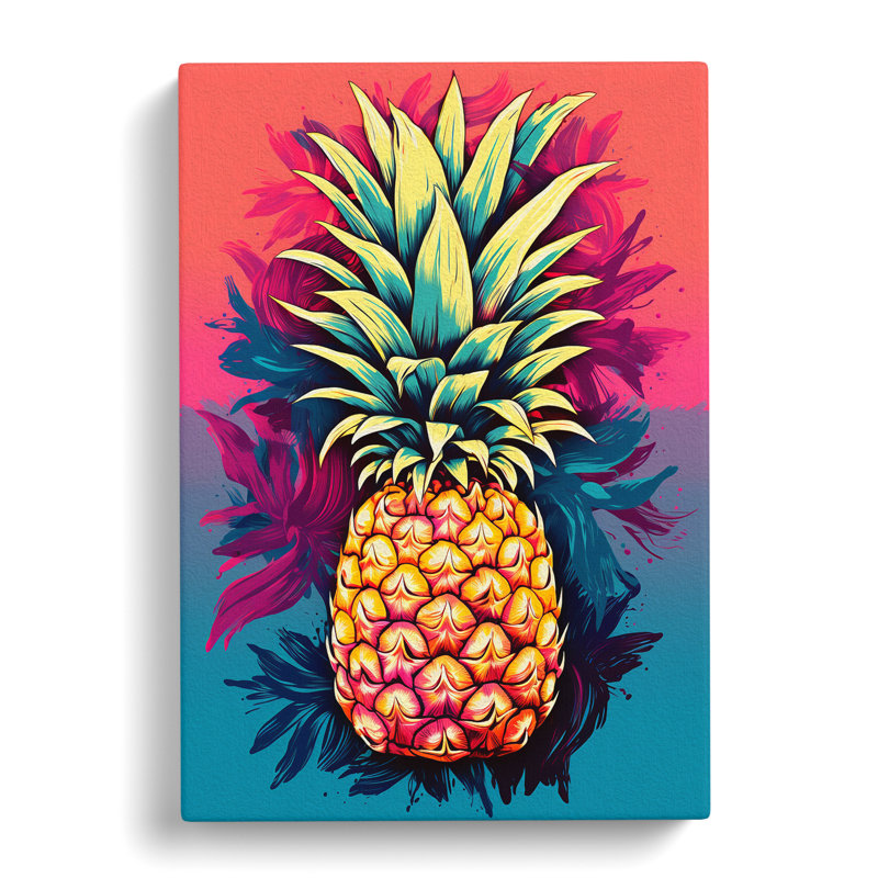 Pineapple Colour Field No.2 - Wrapped Canvas, 60cm H x 40cm W x 3cm D