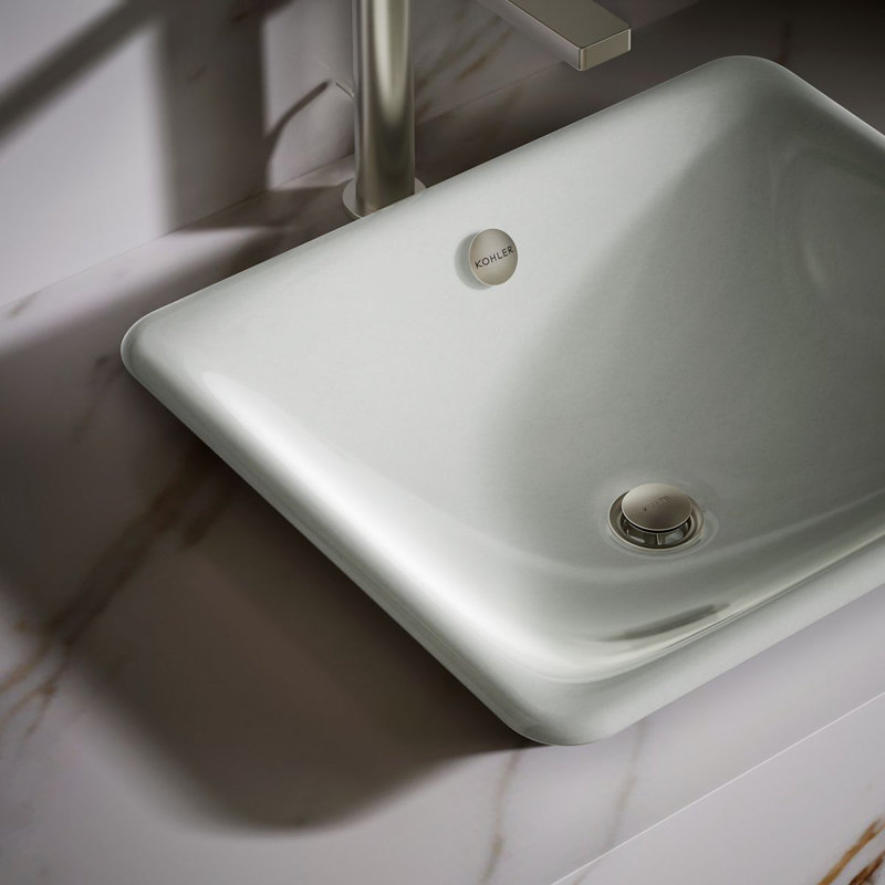 Iron Plains 6.3" Tall Metal Rectangular Bathroom Sink with Overflow, Suede