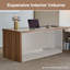 Bureau de direction ergonomique luxueux en L avec rangement intégré et gestion de l'alimentation