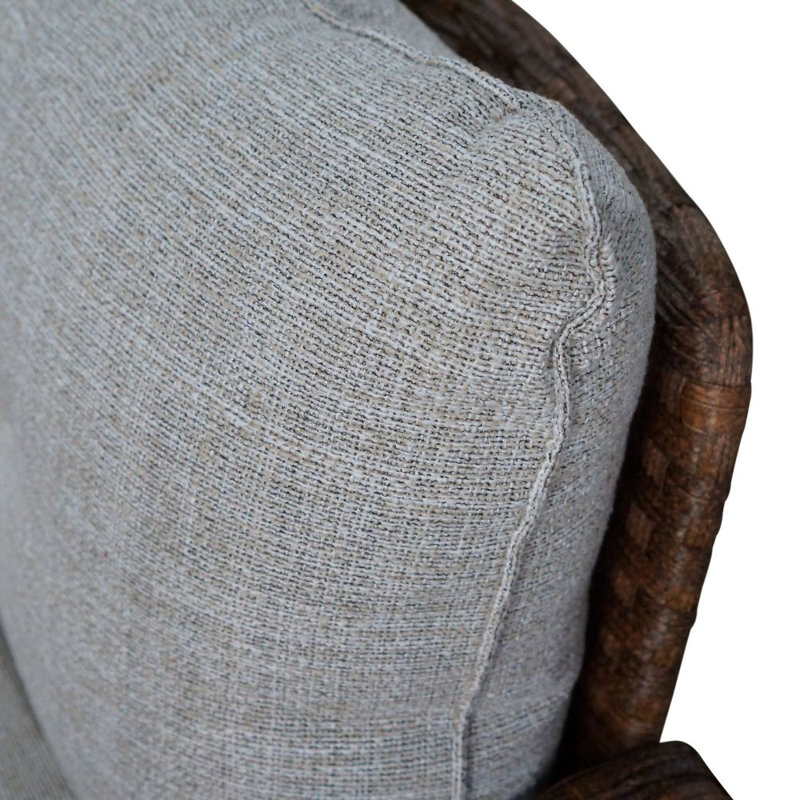 Weinmann 50.59'' Wide Loveseat with Cushions, Brown Frame/ Gray Cushion