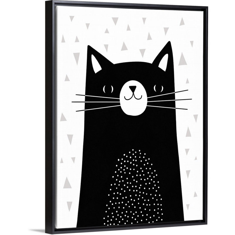 Art de chat Shenk, Cadre flottant noir, H 24 po x l 18 po x P 1,75 po