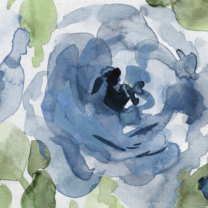 « bells blue ii indigo », reproduction de peinture à l’acrylique sur toile tendue, H 30 po x l 30 po x P 1,5 po