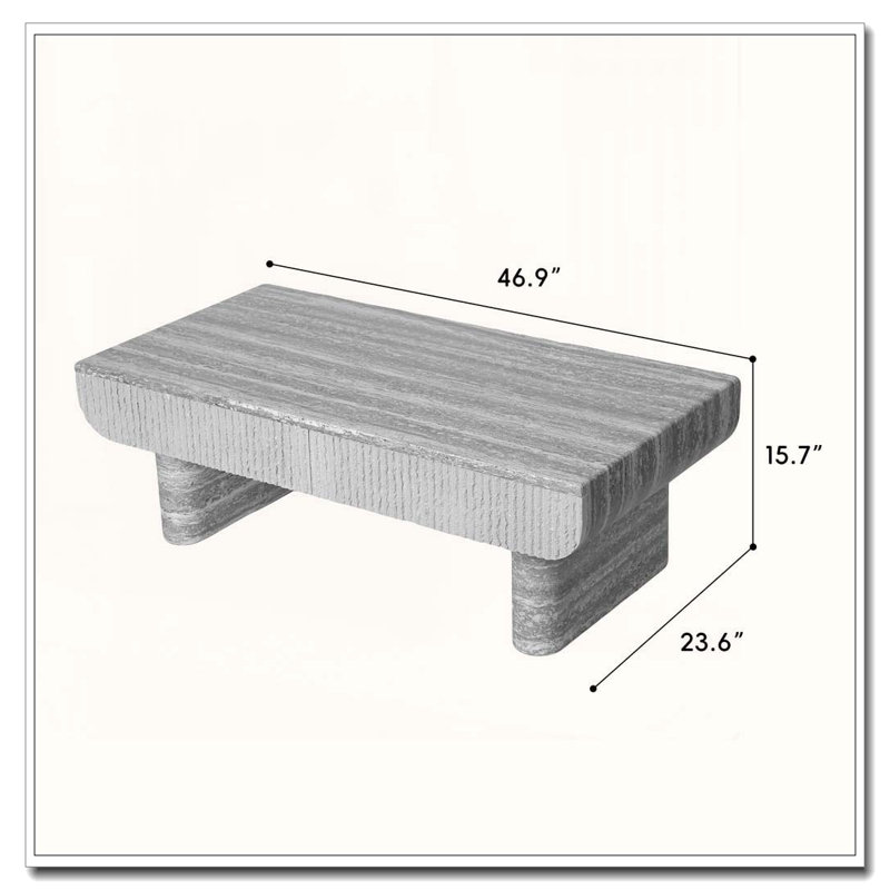 Coffee Table with Grey Wood Texture Tabletop, Grey
