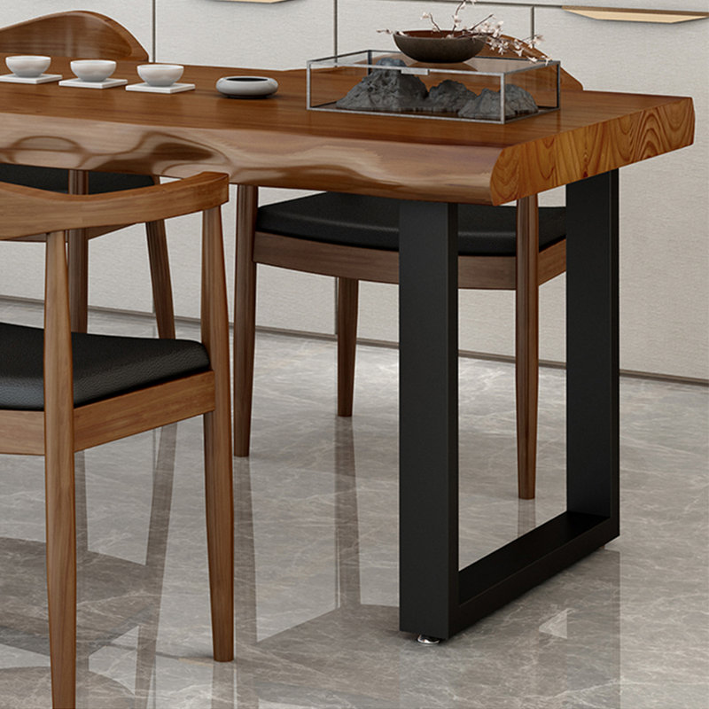 Nordic style iron and solid wood dining table set.