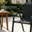 Chaises de patio empilables, tissu Textilène durable avec accoudoirs, cadre en métal robuste, chaises de salle à manger d'extérieur ergonomiques à séchage rapide pour la cour arrière et le bord de la piscine (noir, 8 pièces)-126637972-109080134
