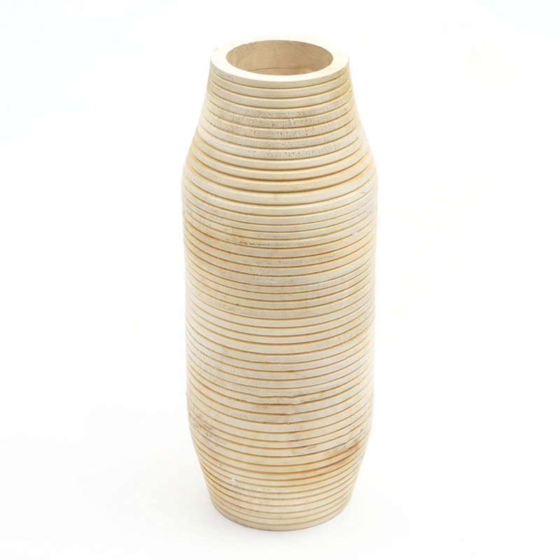 Vase décoratif en bois 1pc pour salon - 7X18