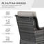 Fauteuil coulissant et pivotant en osier avec coussins et table d'appoint New Caro-1583519867