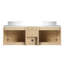 Meuble-lavabo mural 60 po avec lavabo d'art en céramique et 1 tablette de rangement, porte à fermeture en douceur