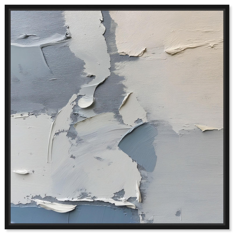 Art Remède délavé sur toile abstraite, art III, H 17 po x l 17 po, Cadre flottant noir