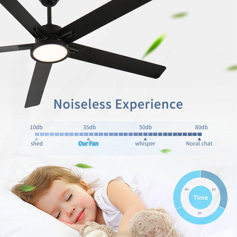 Ventilateurs de plafond en aluminium 66 pouces avec lumières et télécommande