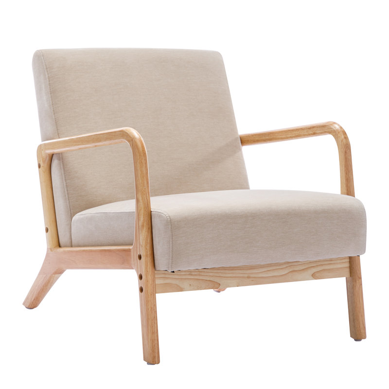 Carrel Upholstered Armchair, Khaki Chenille