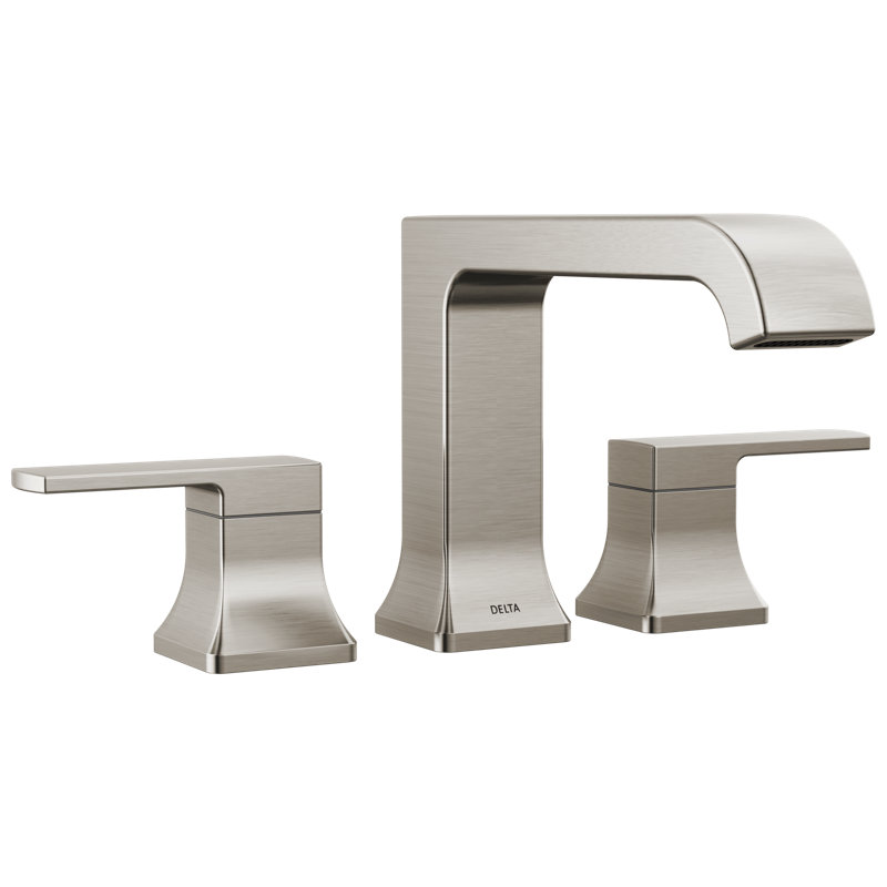 Velum Curved Roman Tub Faucet, Tub Filler Trim, Deck Mount Tub Faucet, Stainless