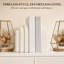 Serre-livres en imitation travertin (lot de 2), supports de livres arqués en résine pour étagères, bureaux et décoration de bureau à domicile