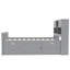 Structure de lit plateforme double / double avec bibliothèques de rangement et tablettes, quatre tiroirs, gris-951058142