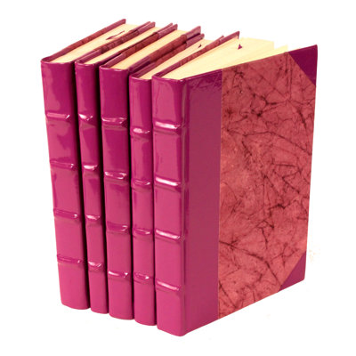 5 Piece Patent Leather Decorative Book Set