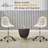 Modern Upholstered Armless Office Chair With Wheels, Adjustable Height Mid-Back Swivel Desk Chair-716585845