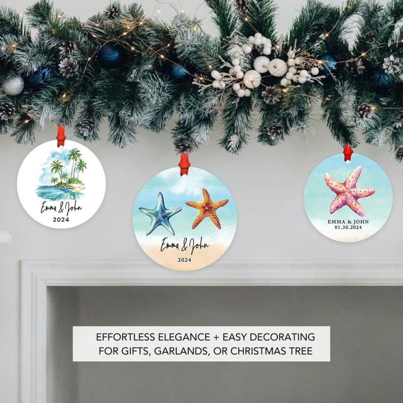 Ornement étoile de mer personnalisé pour arbre de Noël, Oui