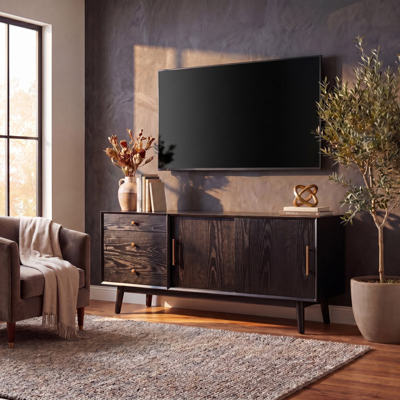 Davaeh TV Stand for TVs up to 58", Black
