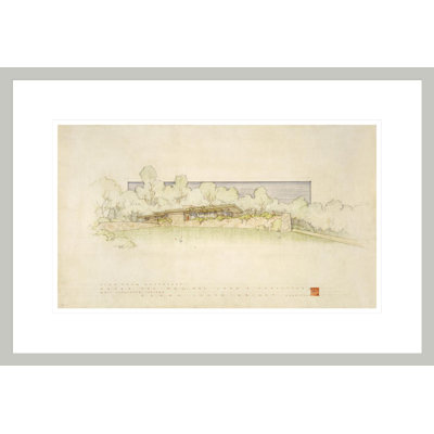 John E. Christian house West Lafayette Indiana. by Frank Lloyd Wright - Framed Giclee Print