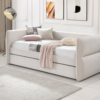 Luxueux lit de jour moderne gigogne escamotable capitonné 1 pièce