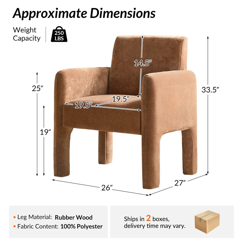 Natalie Modern Upholstered Fully Assemble Dining Chair with Solid Wood Legs, Cream