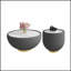 Table basse en cuir clair avec dessus en marbre pour mobilier de salon moderne, élégant et fonctionnel