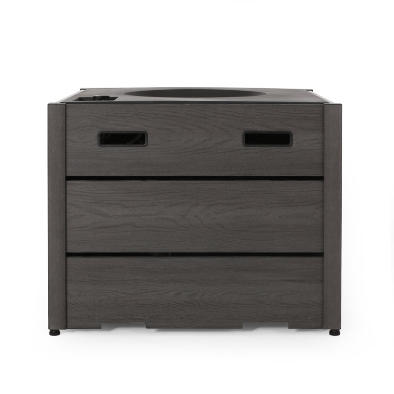 Foyer carré au propane de 31 po avec base WPC - 40 000 BTU, gris, Gris
