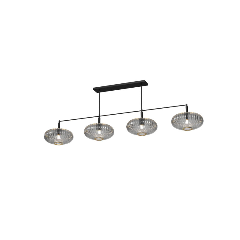 Luminaire pour table de billard 66 po Prohibition, Noir, noir, noir, noir, Fumée