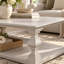 Table basse carrée en bois massif de 41,5 pouces avec pieds de style balustre